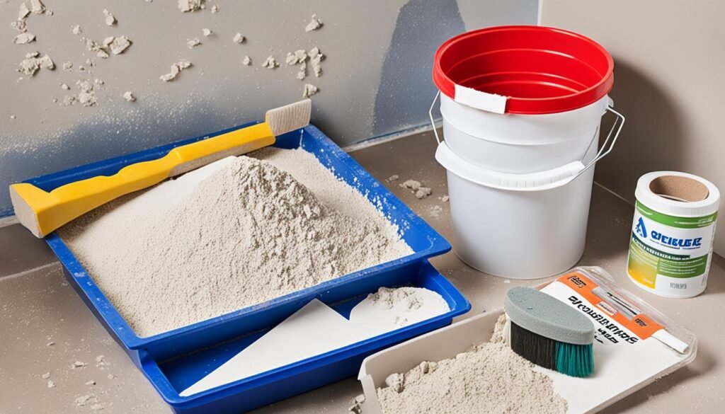 Plastering tools and materials